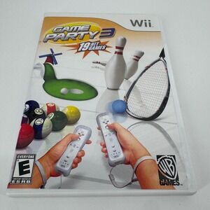 Warner Bros Game Party 3 Nintendo Wii White 19 Hit Games Complete